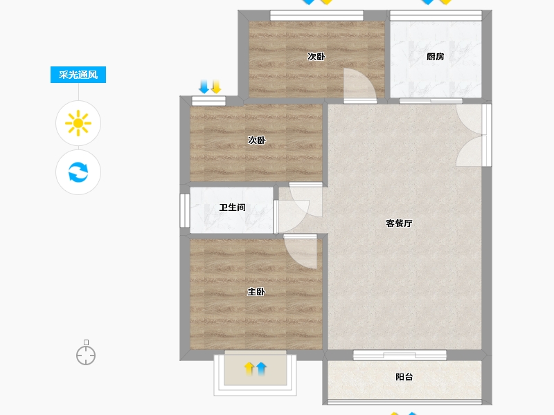 甘肃省-白银市-银时代-88.80-户型库-采光通风