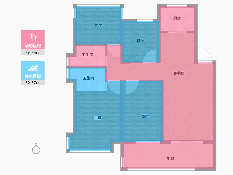 安徽省-合肥市-尚泽锦园-99.75-户型库-动静分区