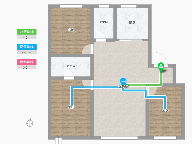 内蒙古自治区-赤峰市-航安金和学苑-83.40-户型库-动静线