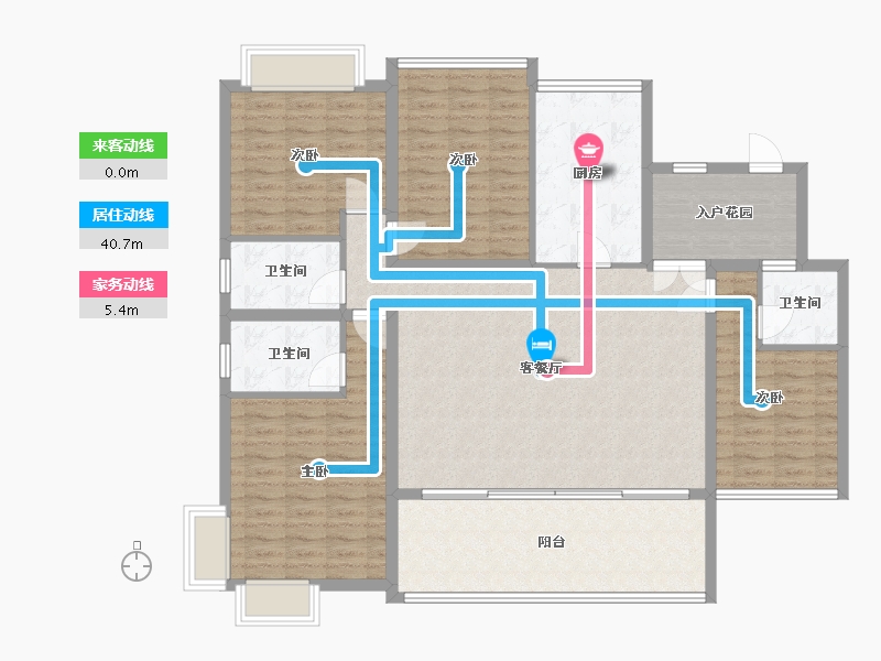 陕西省-汉中市-滨江公园壹号-124.80-户型库-动静线