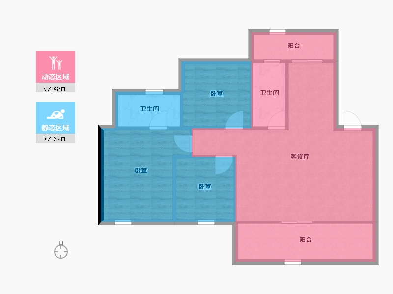 四川省-眉山市-永兴·铂金汇-86.67-户型库-动静分区