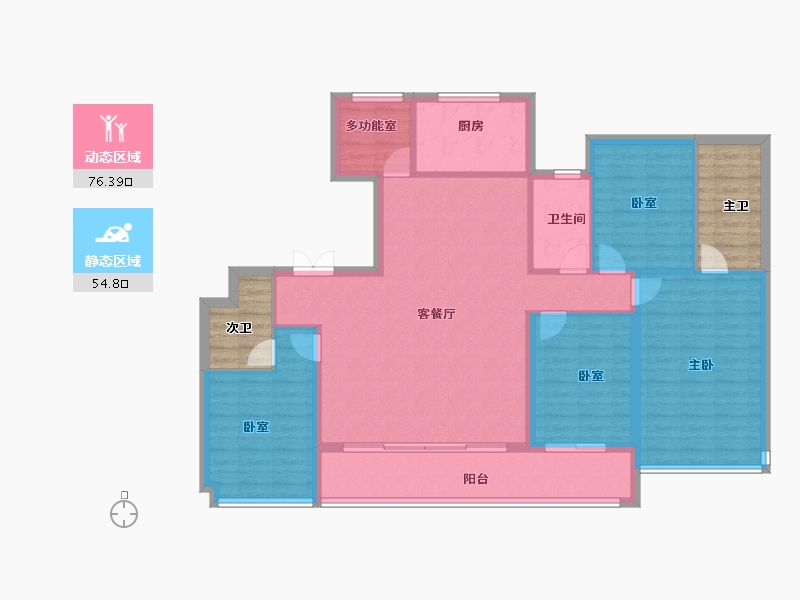 浙江省-杭州市-紫映云来府-130.00-户型库-动静分区