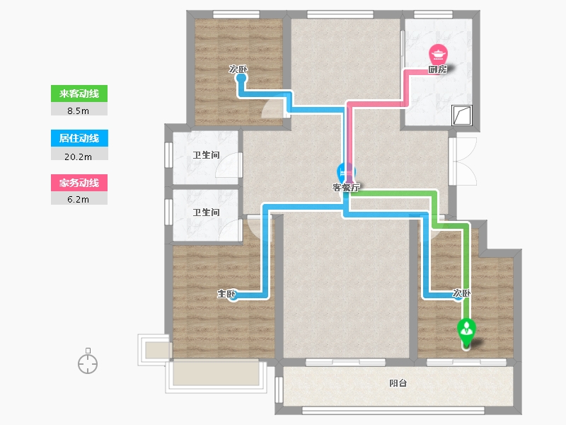 陕西省-榆林市-万居·榆溪印-103.85-户型库-动静线