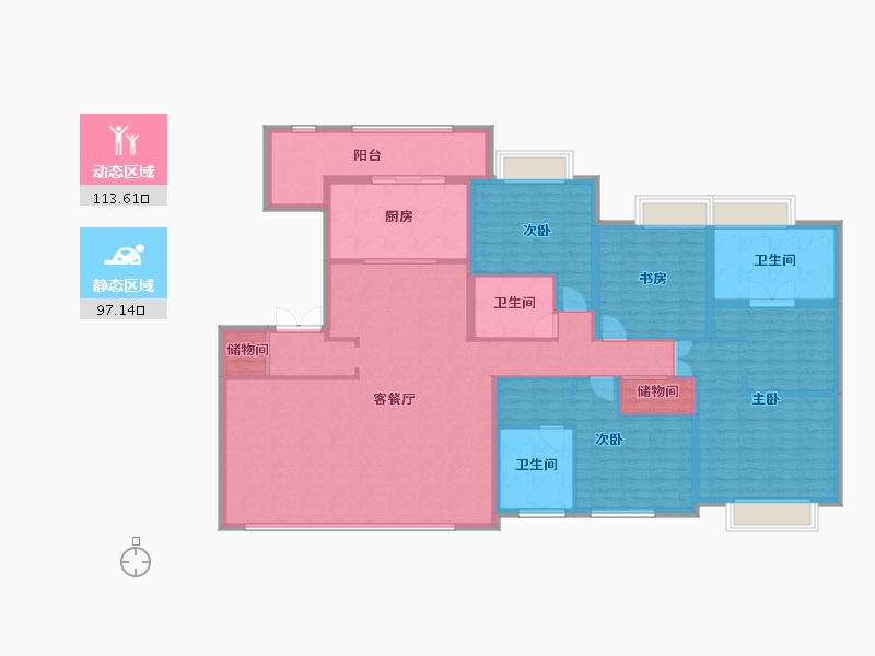 上海-上海市-云锦东方三期云筑-192.00-户型库-动静分区