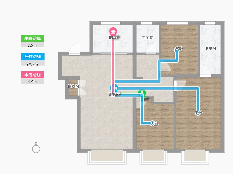 吉林省-长春市-锦溢·观合辰院-86.85-户型库-动静线