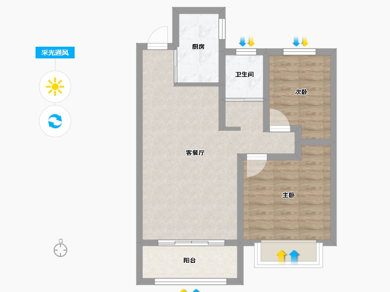 甘肃省-庆阳市-学熙府-56.77-户型库-采光通风