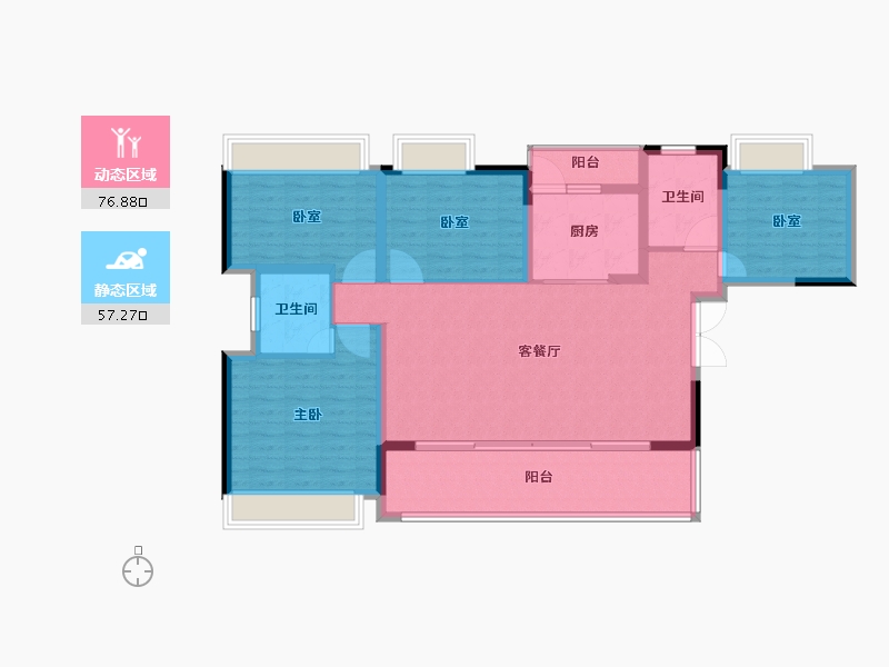 贵州省-遵义市-鸿城印象-121.61-户型库-动静分区