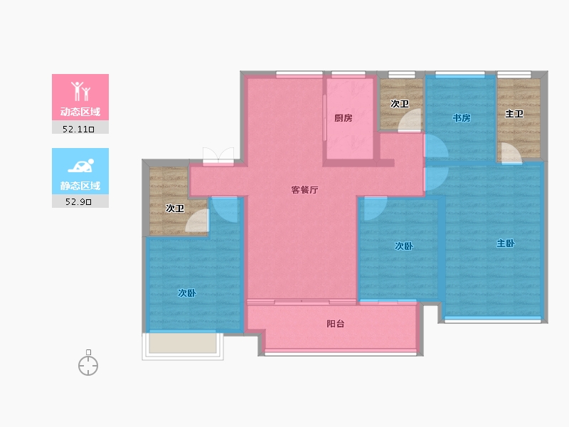 浙江省-湖州市-溪望府-107.25-户型库-动静分区