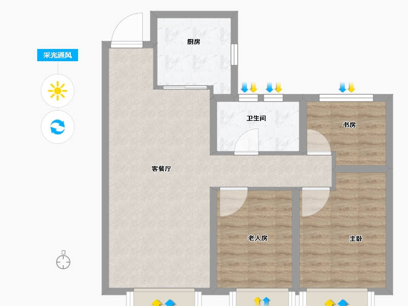 甘肃省-兰州市-保利领秀山-71.25-户型库-采光通风