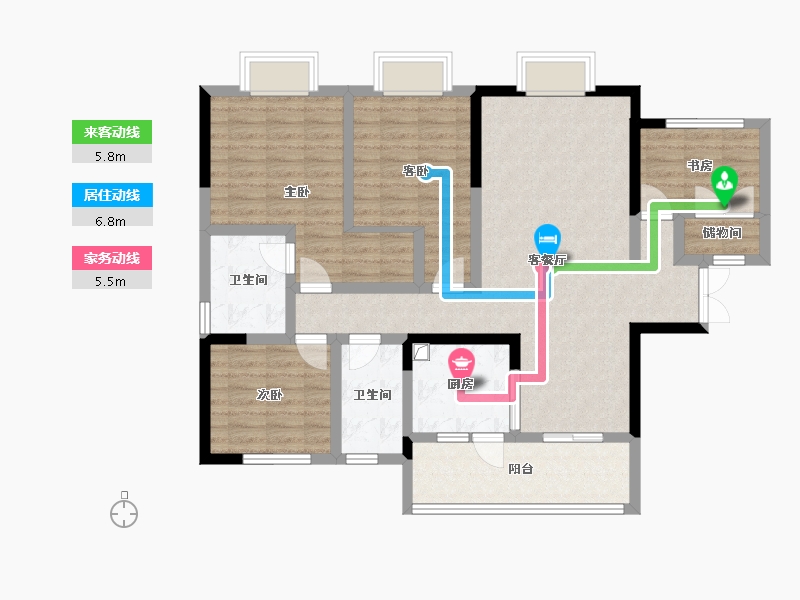 四川省-成都市-天府天玺-106.08-户型库-动静线