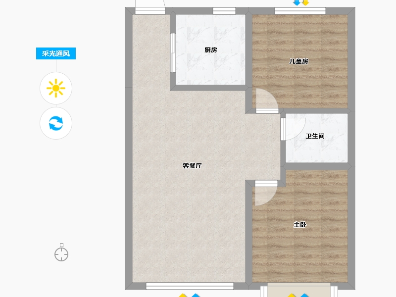 内蒙古自治区-赤峰市-航安金和学苑-71.25-户型库-采光通风