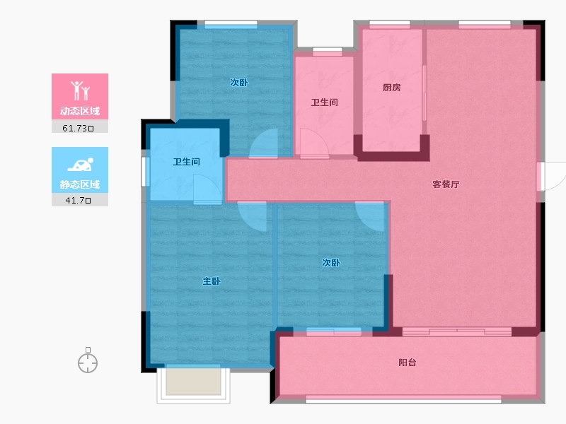 湖北省-襄阳市-津投·奥体华府-93.59-户型库-动静分区