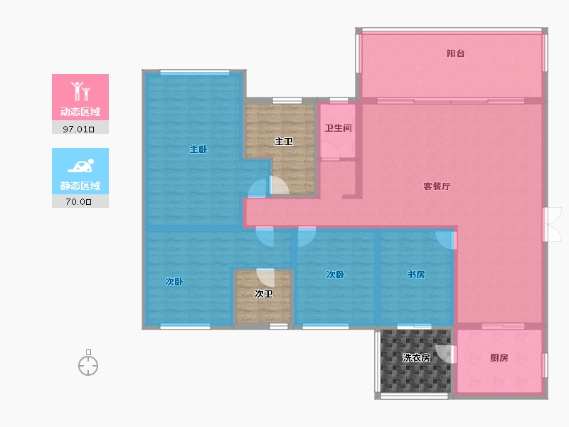 贵州省-六盘水市-恒维·凤凰里-173.31-户型库-动静分区