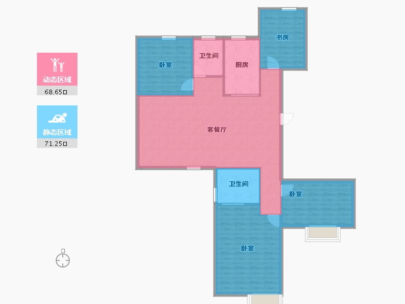 山西省-晋中市-京师城市森林花园-128.86-户型库-动静分区