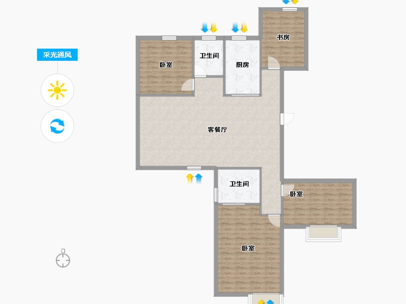 山西省-晋中市-京师城市森林花园-128.86-户型库-采光通风