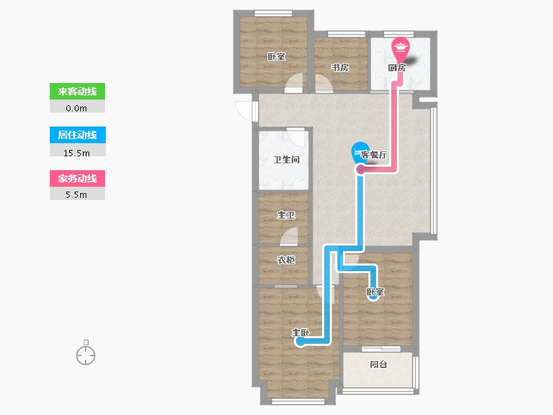 浙江省-杭州市-滨江大家招商锦翠金宸府-82.75-户型库-动静线