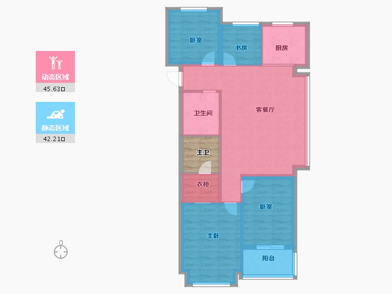 浙江省-杭州市-滨江大家招商锦翠金宸府-82.75-户型库-动静分区