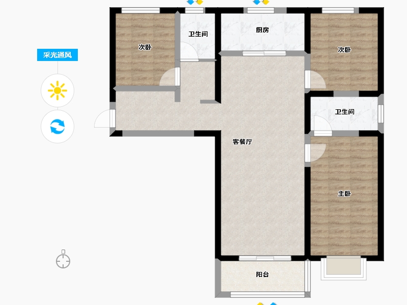 青海省-西宁市-奥园誉府-95.58-户型库-采光通风