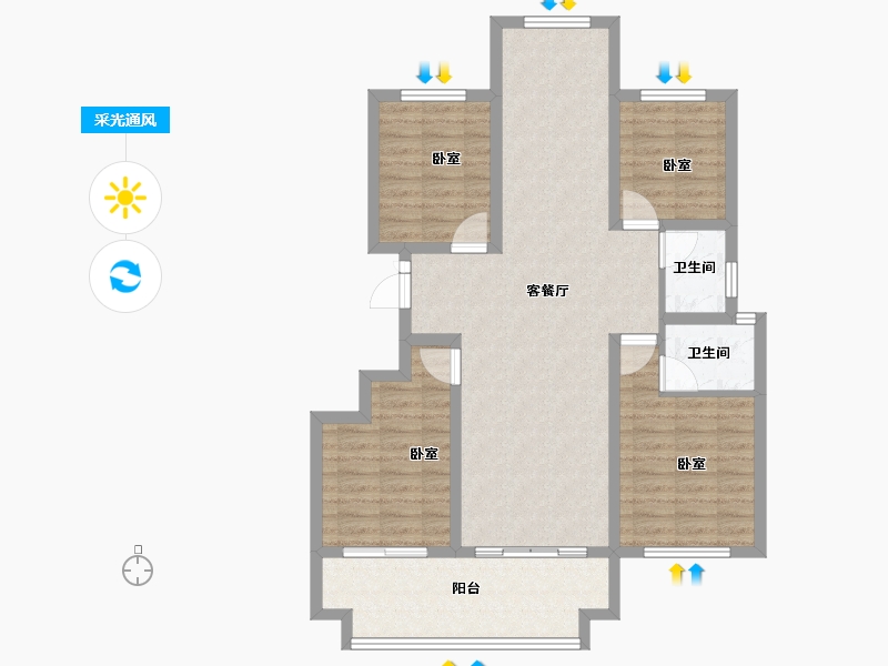 河南省-开封市-永美·尚院-95.24-户型库-采光通风