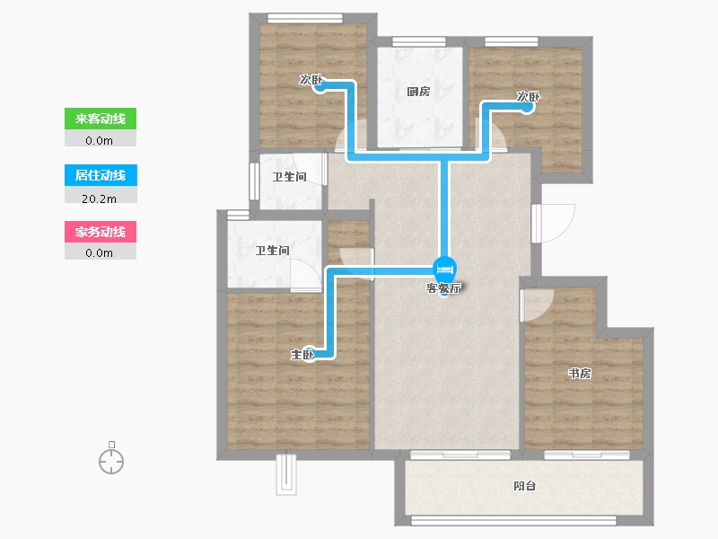 浙江省-宁波市-青澜邸-88.51-户型库-动静线