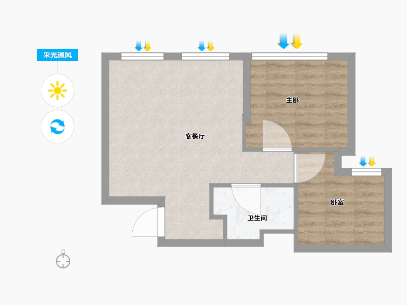 浙江省-金华市-三江里-44.25-户型库-采光通风