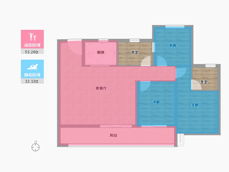 浙江省-嘉兴市-绿城·锦玉园-84.95-户型库-动静分区