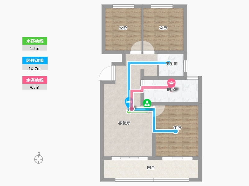 河北省-廊坊市-锦宸佳园-66.02-户型库-动静线