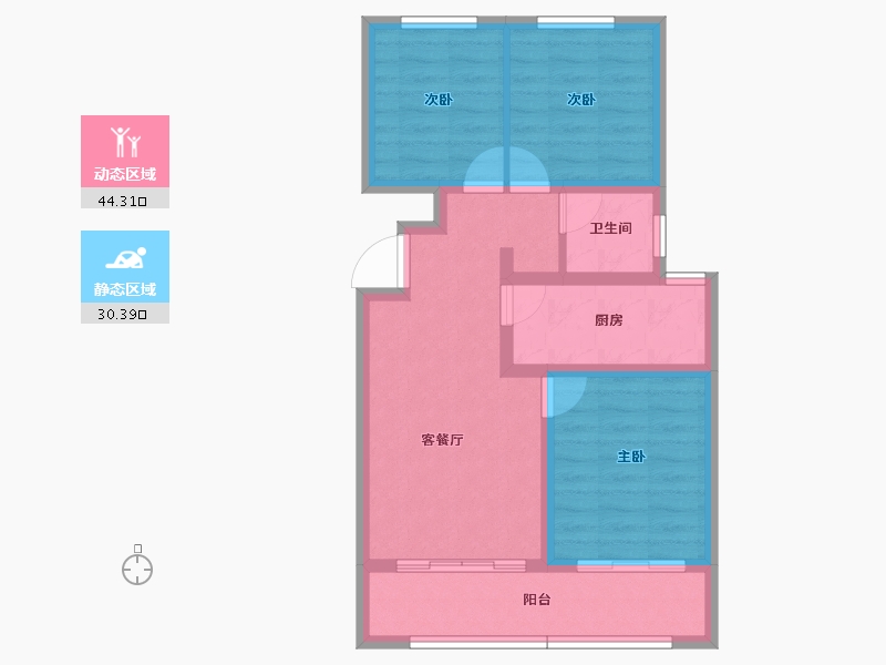 河北省-廊坊市-锦宸佳园-66.02-户型库-动静分区