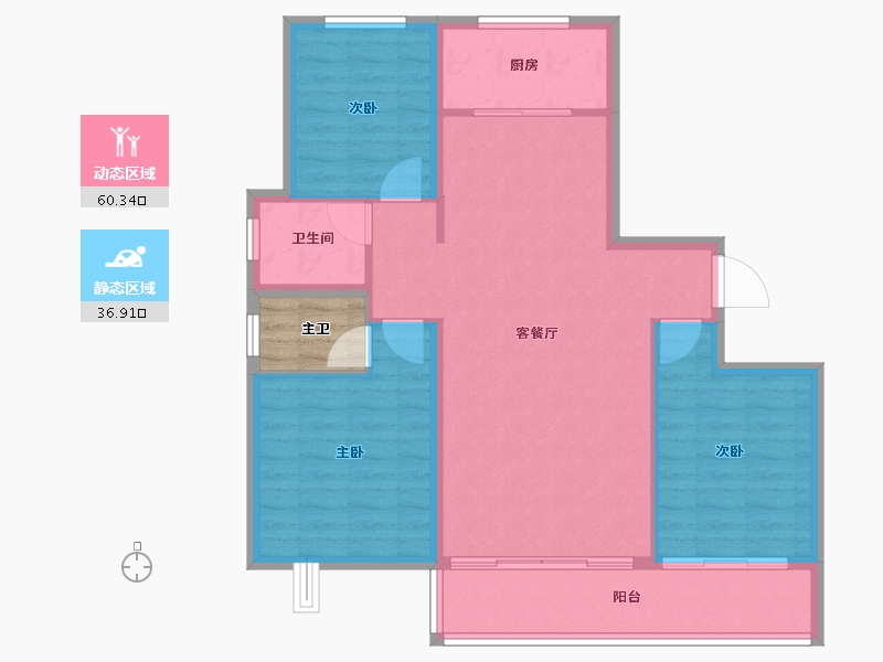 山东省-菏泽市-金府大院-91.49-户型库-动静分区