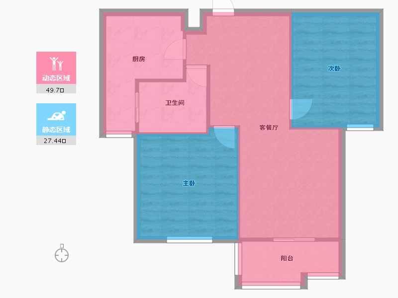 上海-上海市-华江·嘉城-66.40-户型库-动静分区