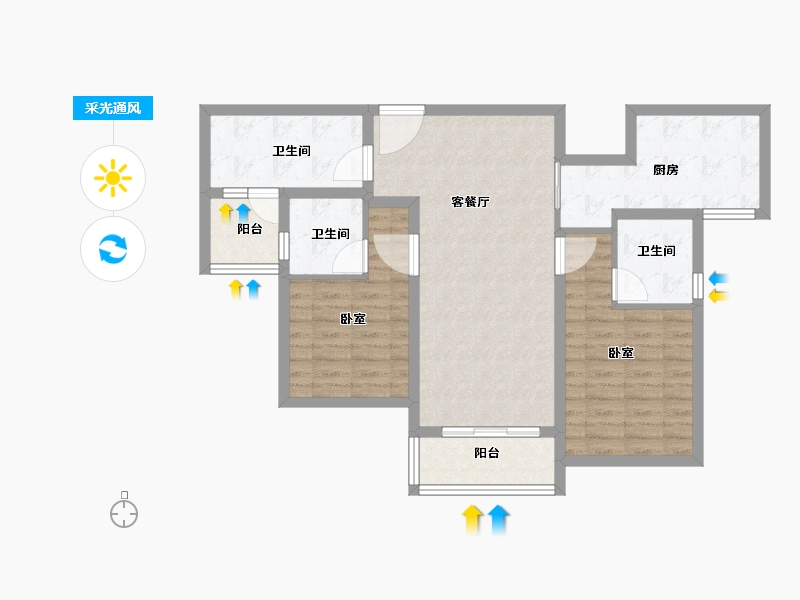 四川省-成都市-保利云上-84.00-户型库-采光通风