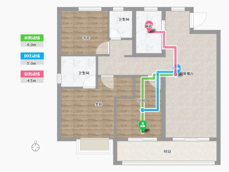 浙江省-宁波市-光映和府-87.47-户型库-动静线