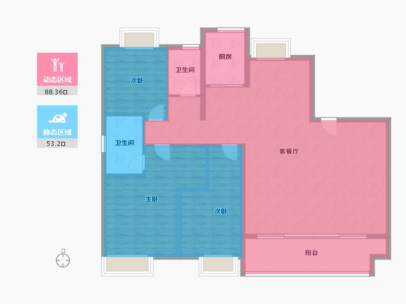 江西省-上饶市-湖城春晓-129.67-户型库-动静分区