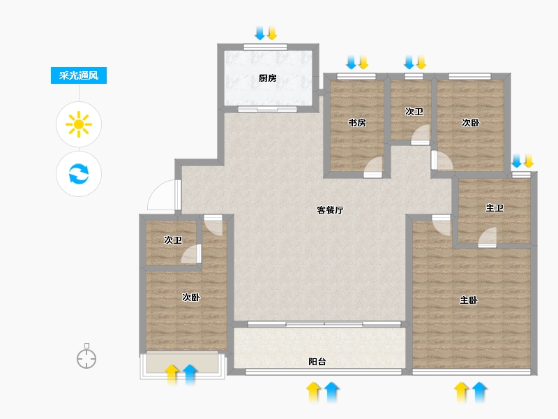 江苏省-南京市-建发缦云-136.50-户型库-采光通风