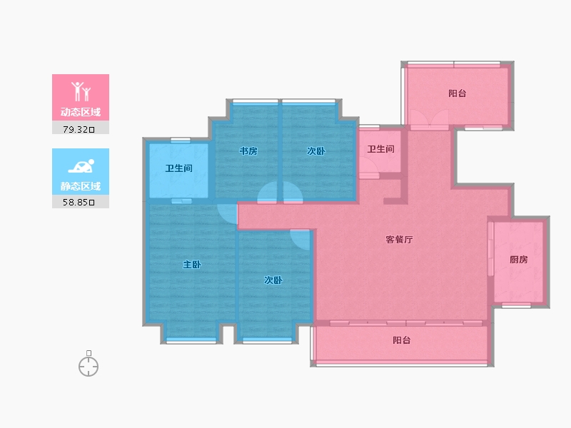 四川省-成都市-保利璟园-124.56-户型库-动静分区