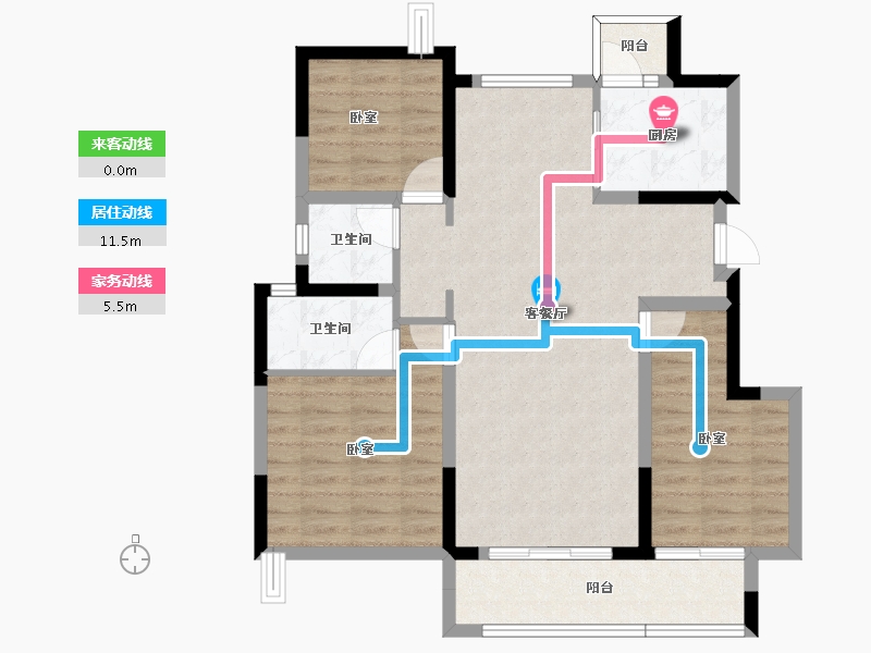 四川省-成都市-空港兴城晨曦府-85.00-户型库-动静线