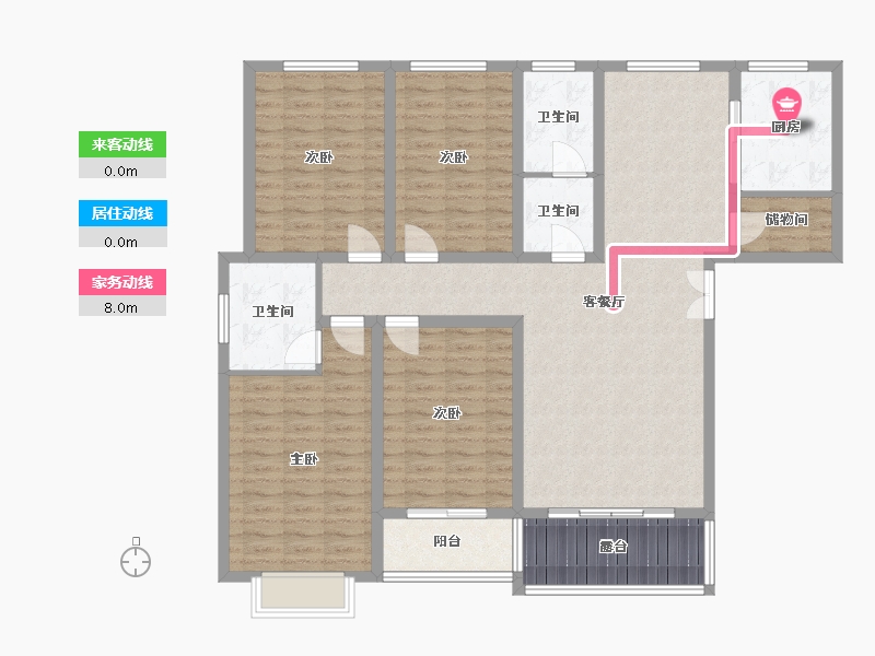 河南省-洛阳市-鸾鸣府小区-134.40-户型库-动静线