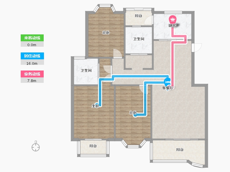 上海-上海市-龙柏西郊公寓-110.43-户型库-动静线