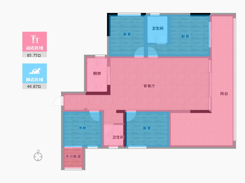 云南省-曲靖市-愿景水岸学府-118.34-户型库-动静分区