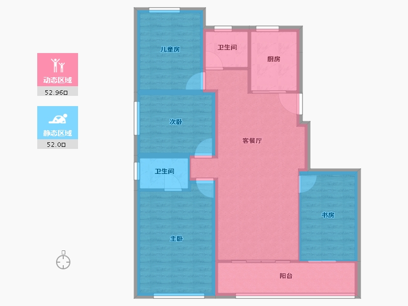 浙江省-杭州市-澳海百合云泽赋-94.39-户型库-动静分区