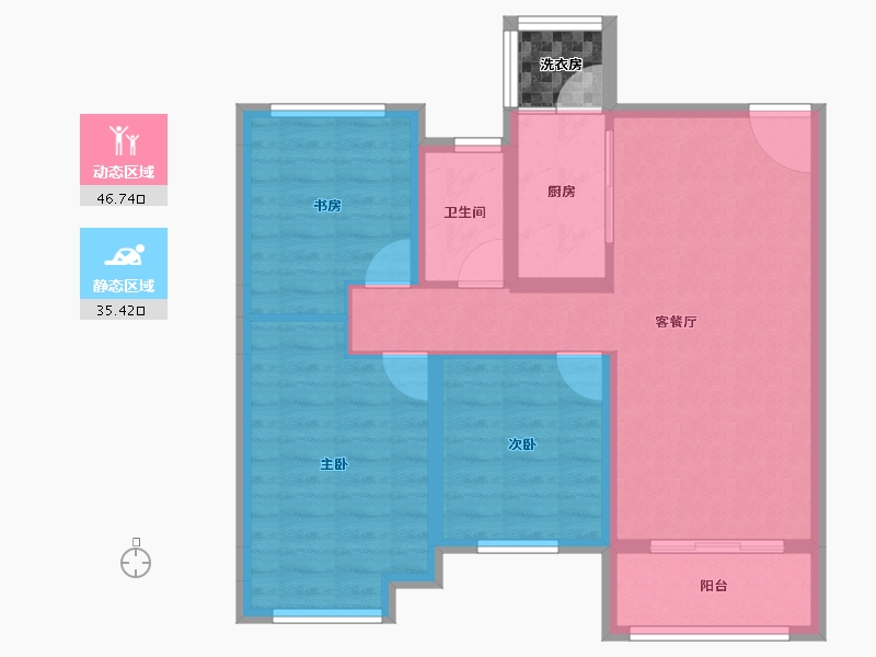 四川省-成都市-川网国际花园-75.45-户型库-动静分区