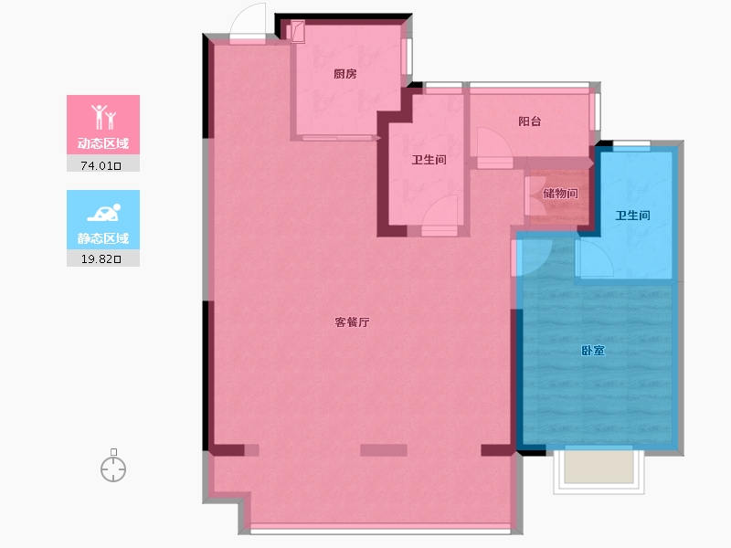 安徽省-合肥市-绿城溪山禾苑-84.00-户型库-动静分区