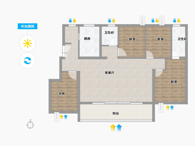 四川省-成都市-保利璟园-107.00-户型库-采光通风