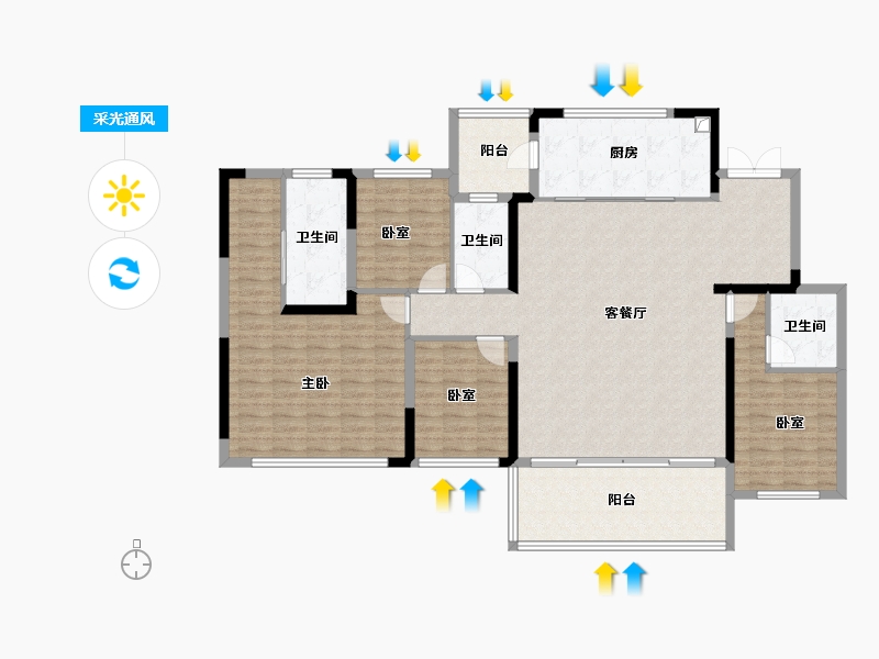 四川省-成都市-中国铁建青羊樾府-148.01-户型库-采光通风