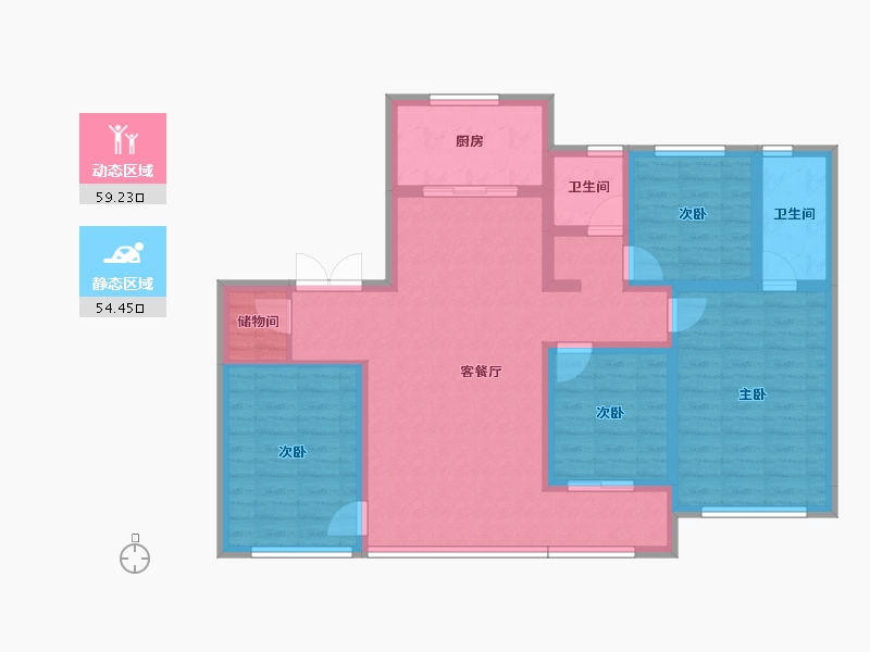 山东省-济南市-华润置地润府-101.24-户型库-动静分区