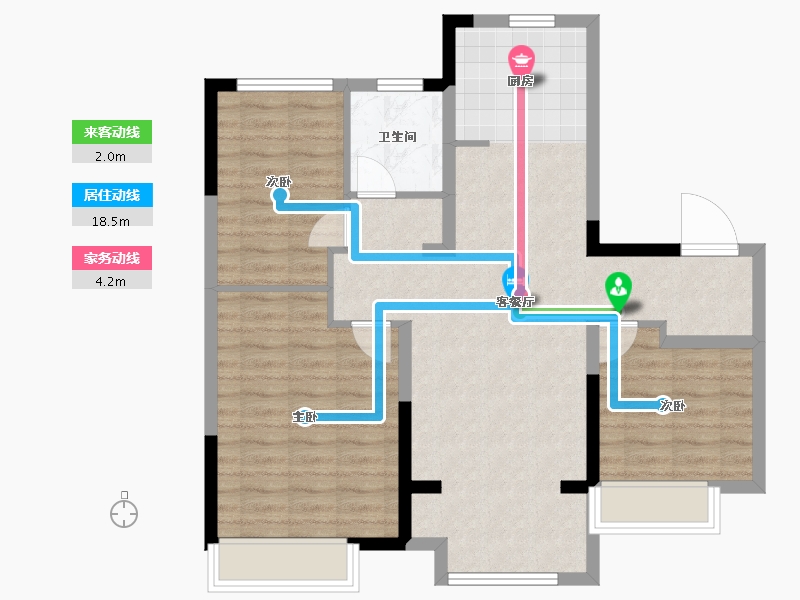 山东省-济南市-万海君悦苑-84.38-户型库-动静线