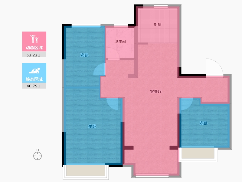 山东省-济南市-万海君悦苑-84.38-户型库-动静分区