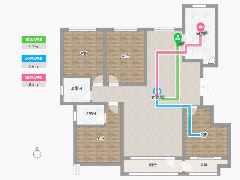 山东省-东营市-湖畔新城-122.98-户型库-动静线