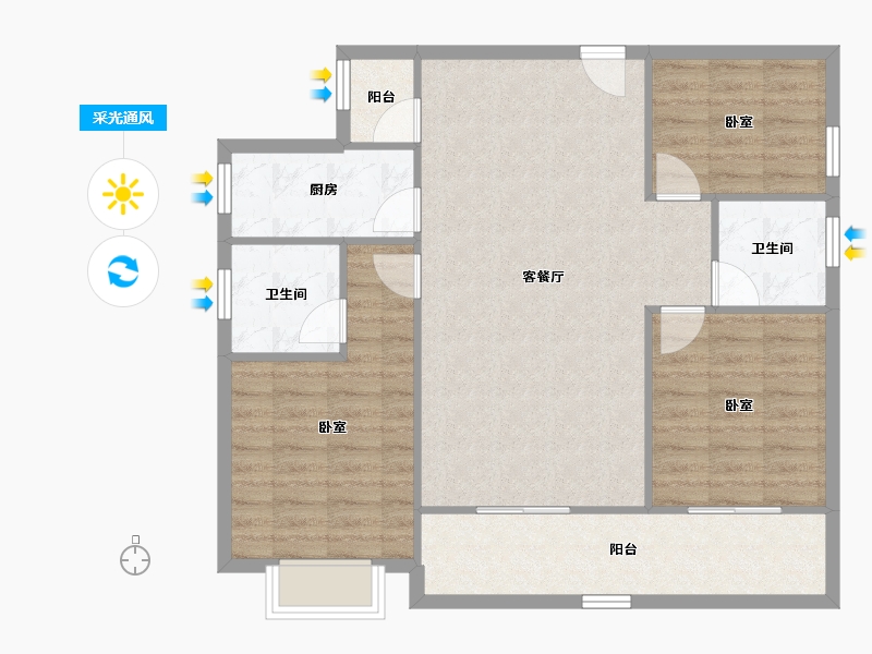 福建省-泉州市-城建·江南里-91.87-户型库-采光通风