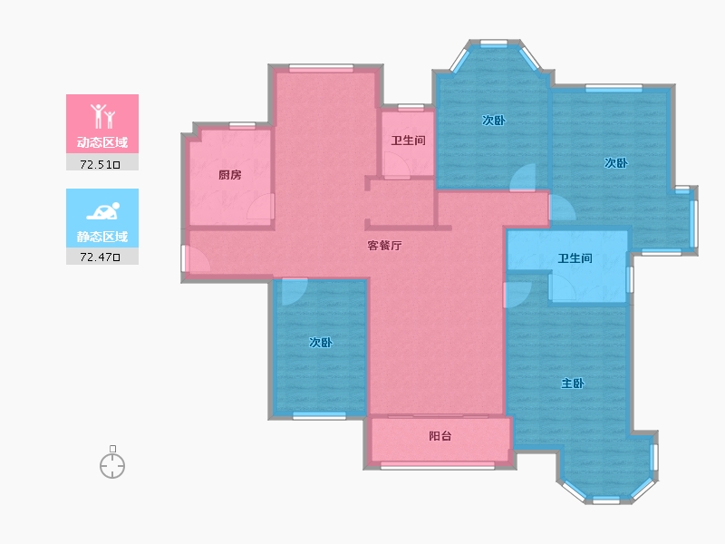 江苏省-苏州市-中南世纪城-126.40-户型库-动静分区